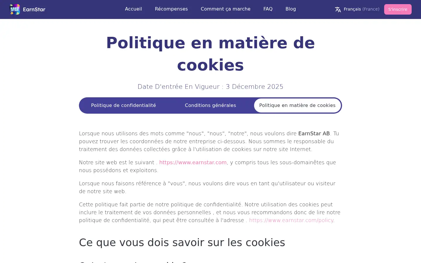Screenshot of earnstar.com