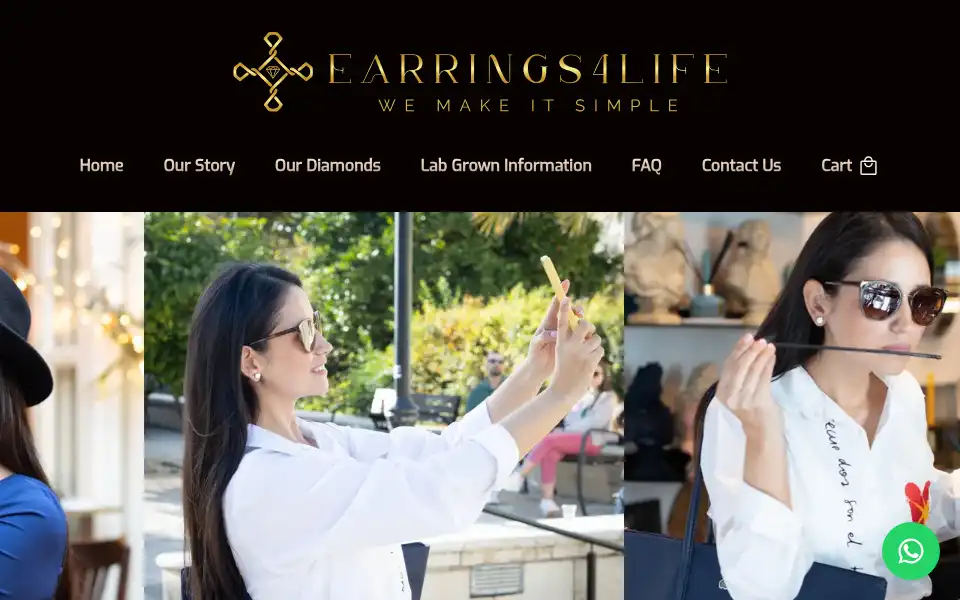 Screenshot of earrings4life.com