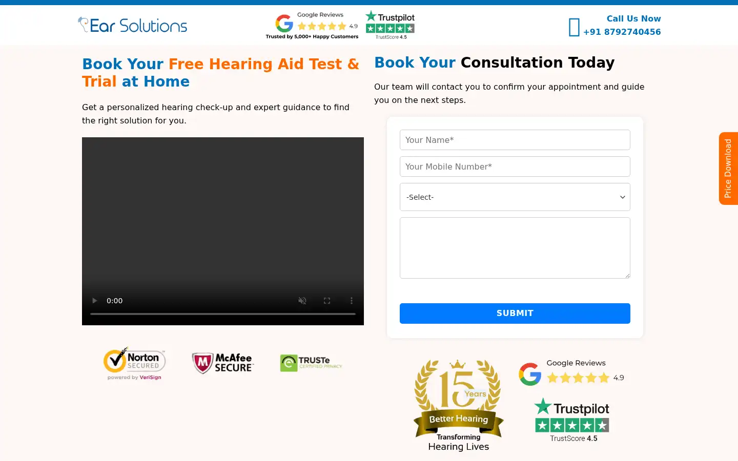 Screenshot of earsolutions.in