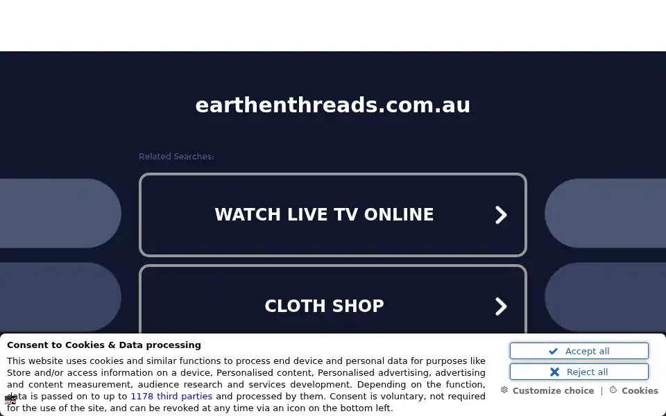 Screenshot of earthenthreads.com.au