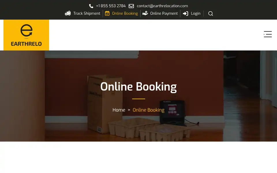 Screenshot of earthrelocation.com