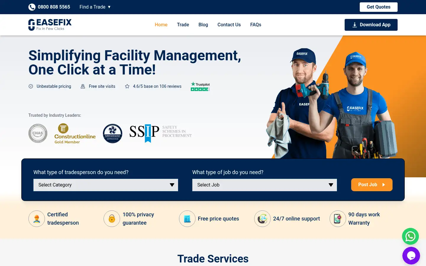 Screenshot of easefix.com