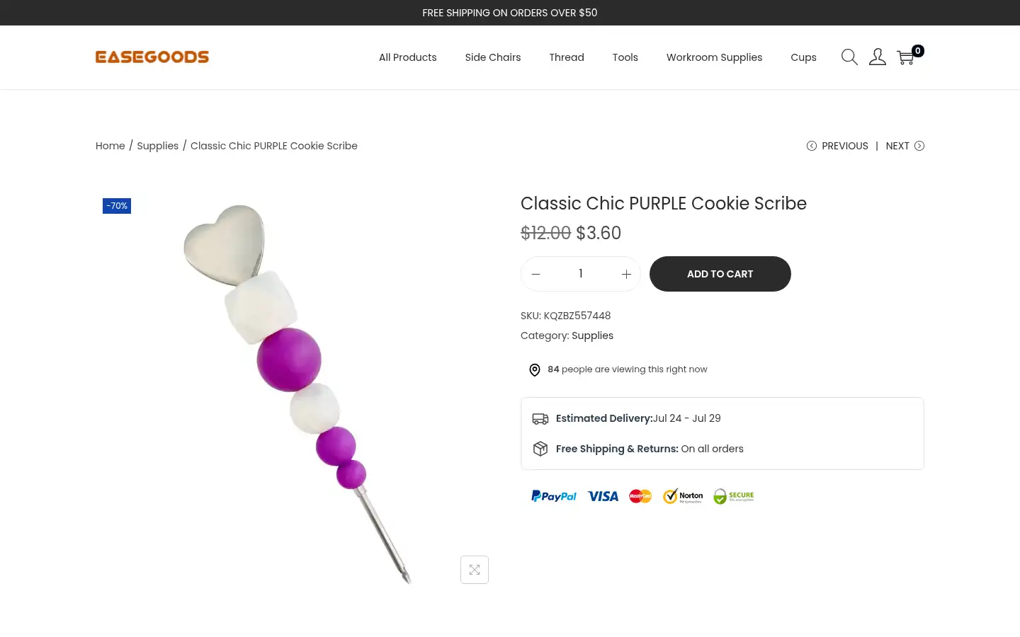 Screenshot of easegoods.com