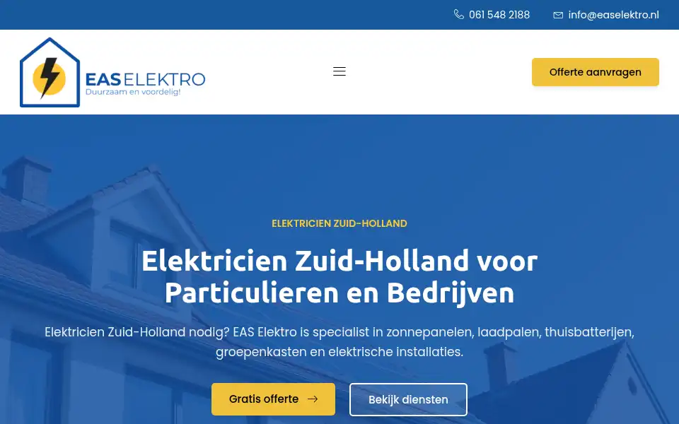 Screenshot of easelektro.nl