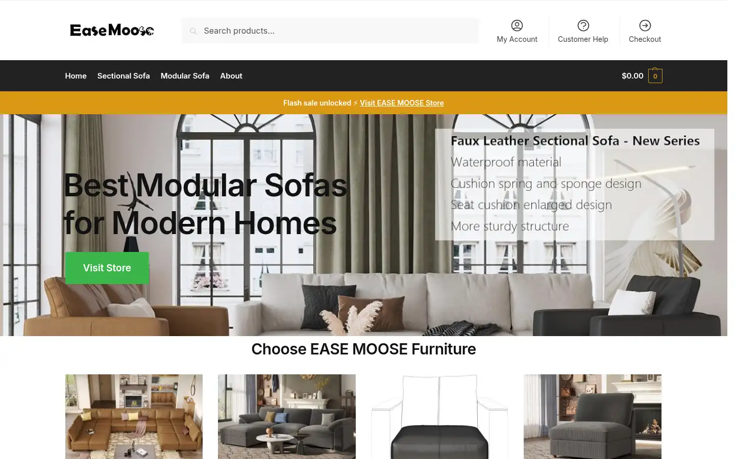 Screenshot of easemoosefurniture.com