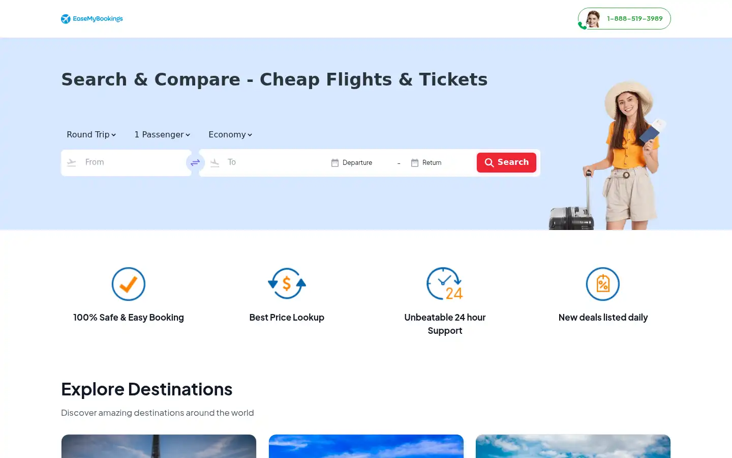 Screenshot of easemybookings.com