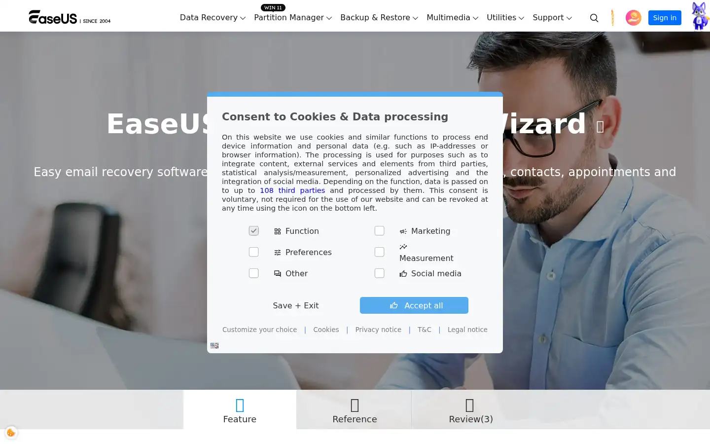 Screenshot of easeus.de