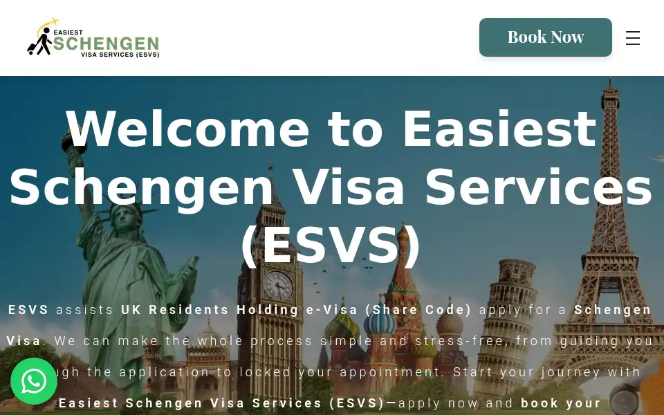 Screenshot of easiest-schengen-visa.co.uk