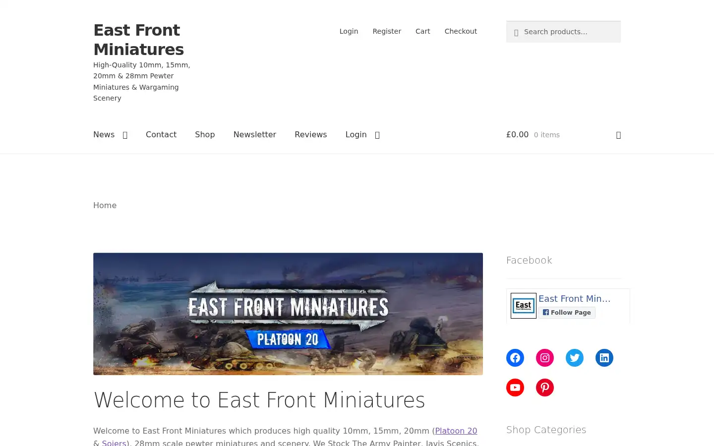 Screenshot of east-front-miniatures.com