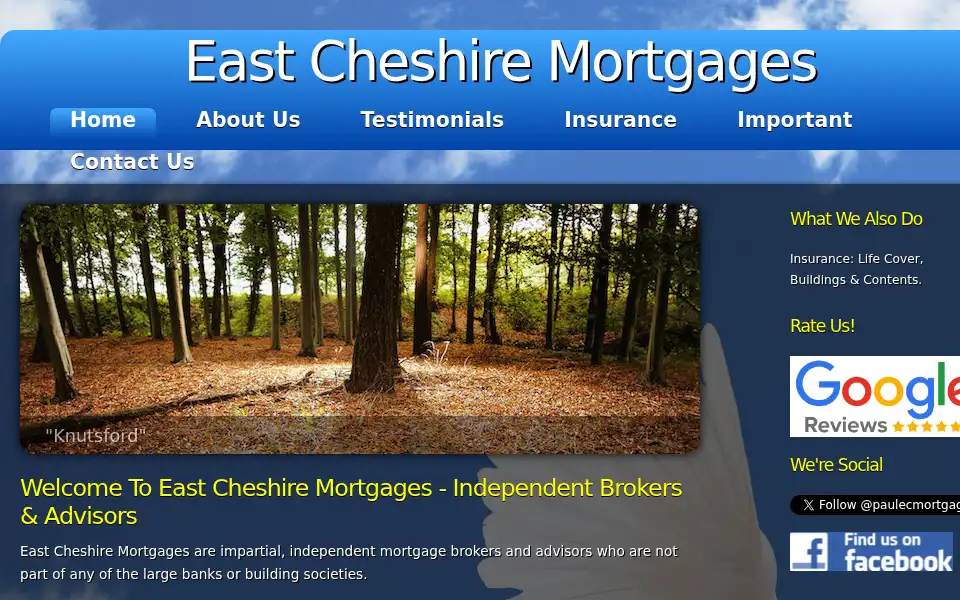 Screenshot of eastcheshiremortgages.co.uk