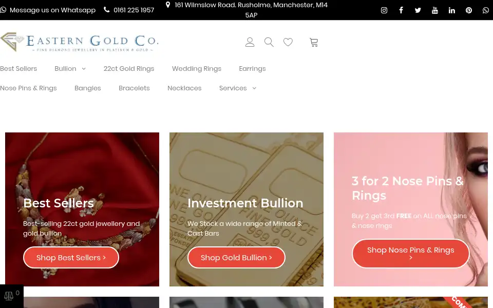 Screenshot of easterngold.co.uk
