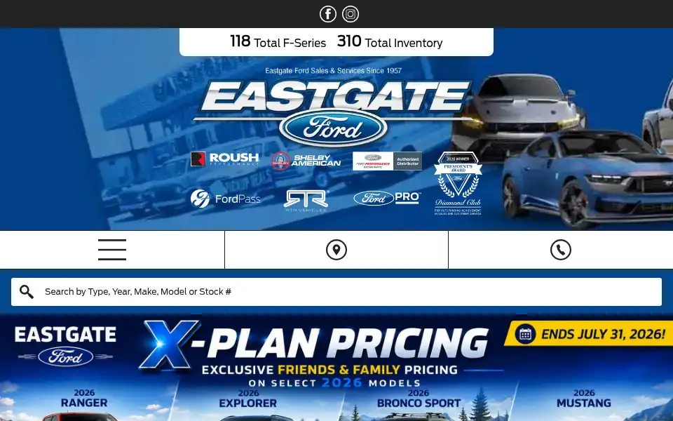 Screenshot of eastgateford.com