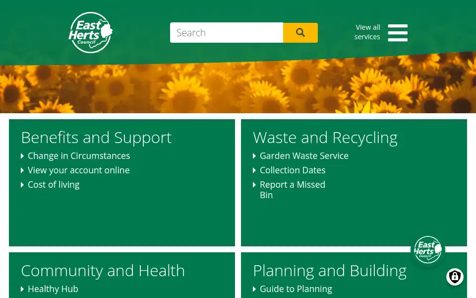 Screenshot of eastherts.gov.uk