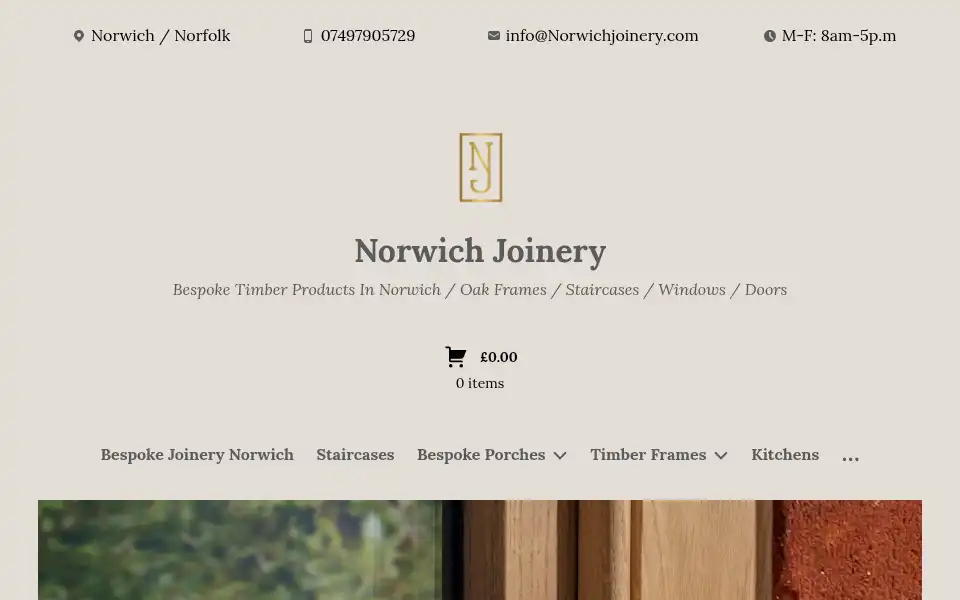 Screenshot of eastonjoinery.com