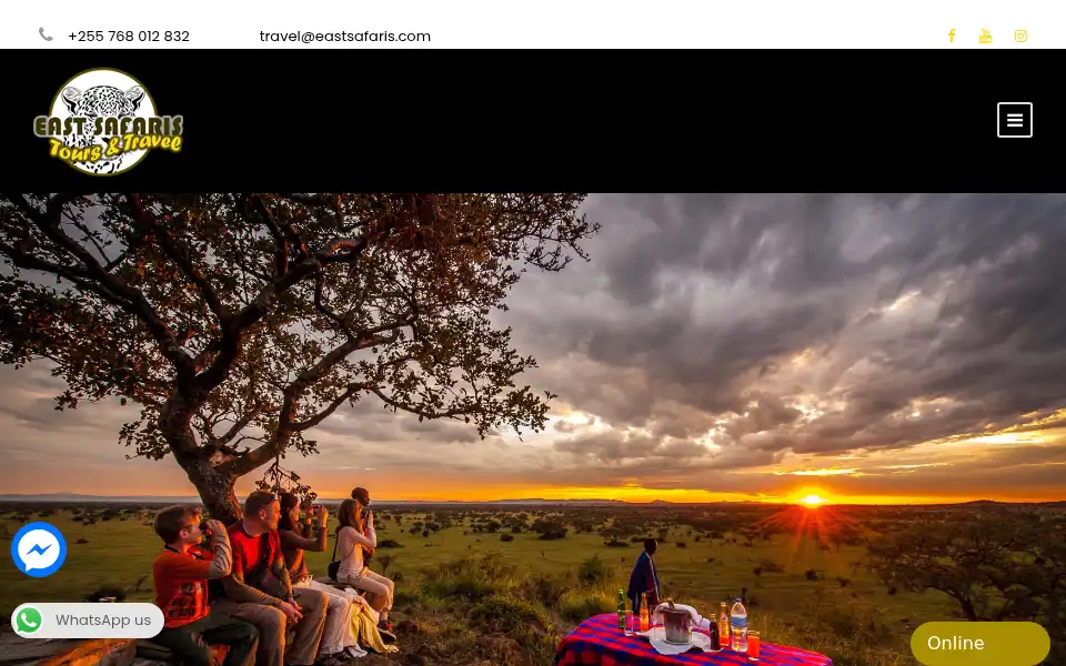 Screenshot of eastsafaris.com