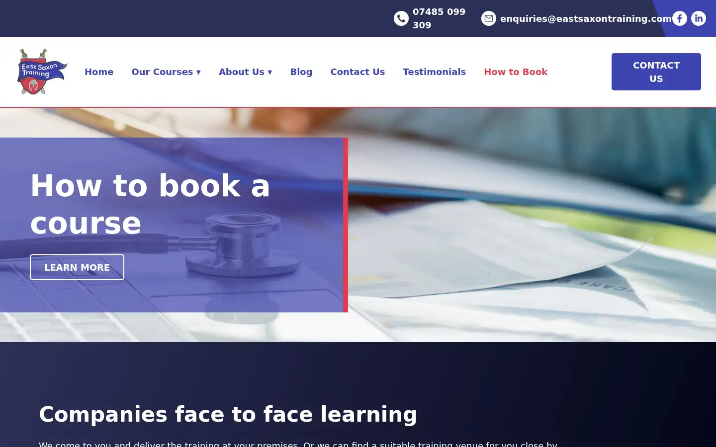Screenshot of eastsaxontraining.com