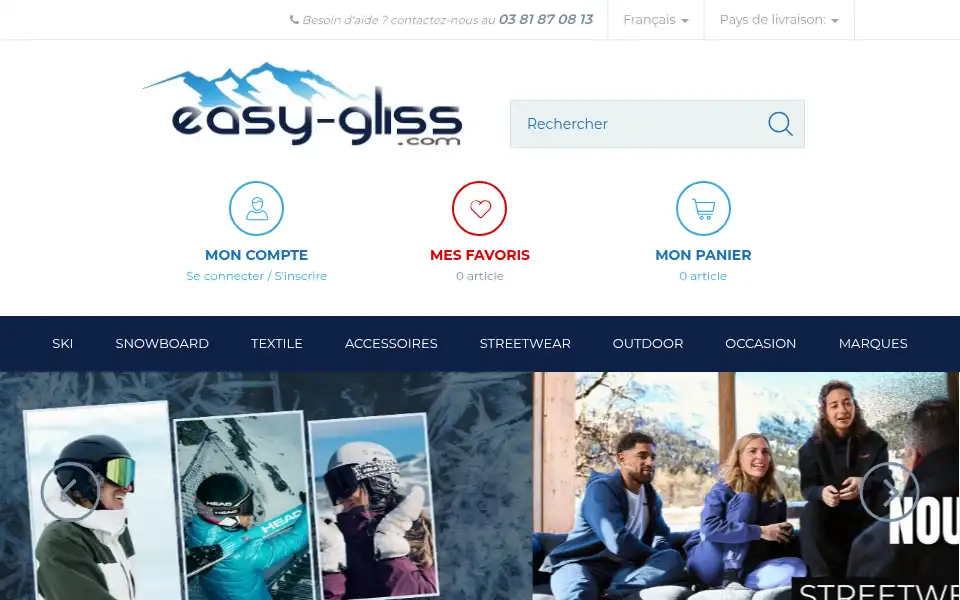 Screenshot of easy-gliss.com