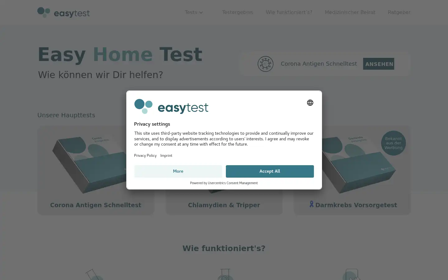 Screenshot of easy-testen.de