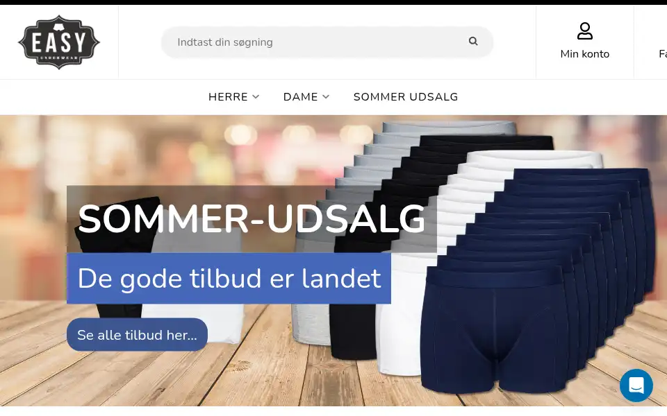 Screenshot of easy-underwear.dk