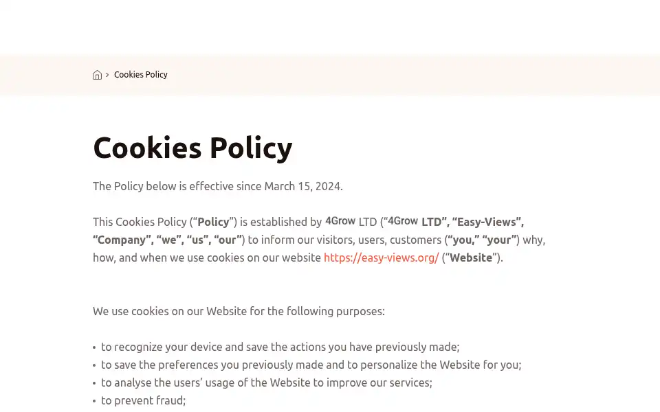 Screenshot of easy-views.org