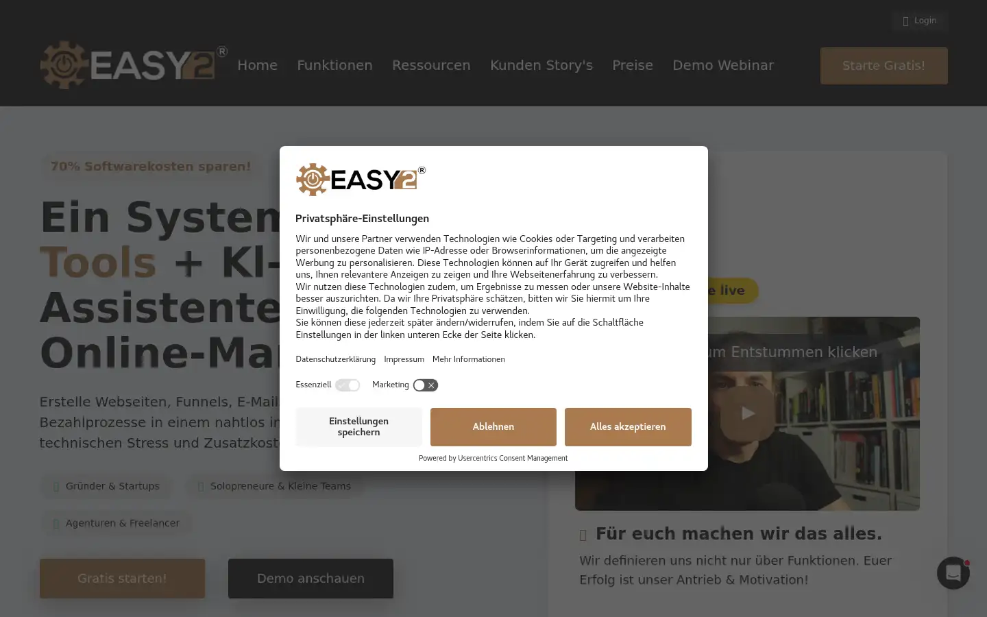 Screenshot of easy2.de