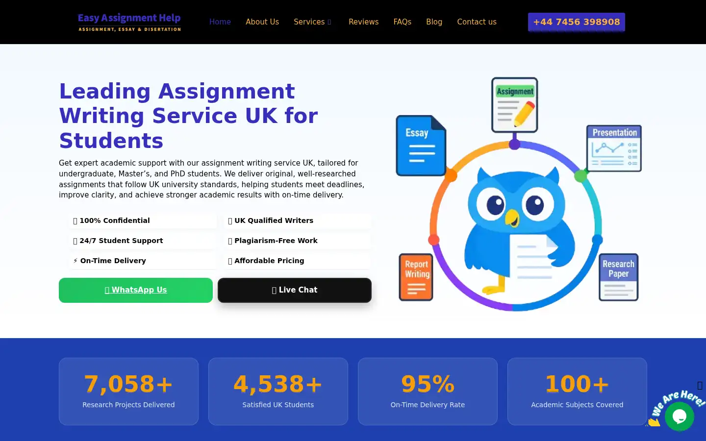 Screenshot of easyassignmenthelp.co.uk