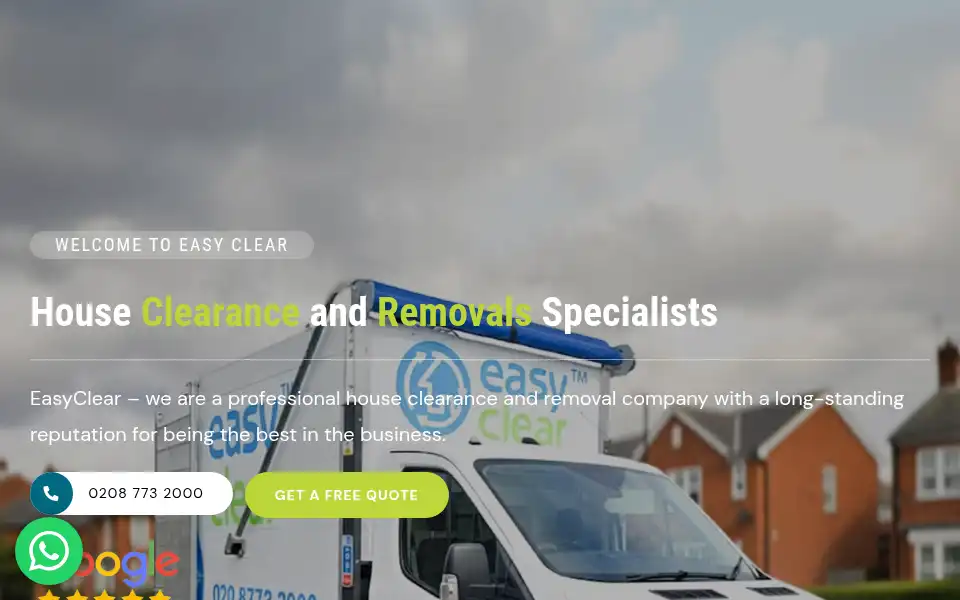 Screenshot of easyclear.co.uk