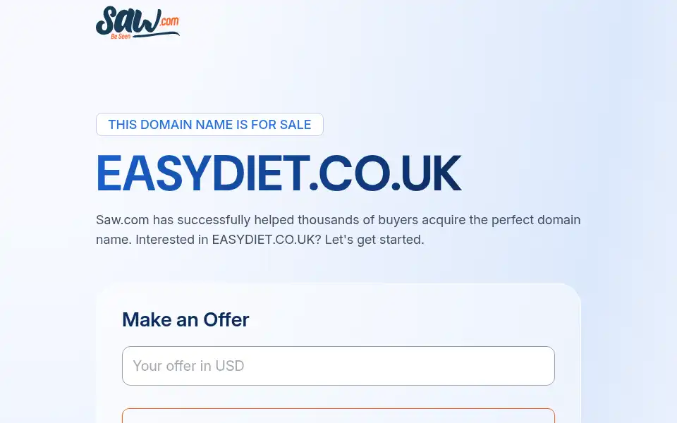 Screenshot of easydiet.co.uk
