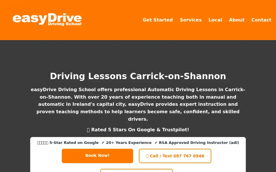 Screenshot of easydrive.ie