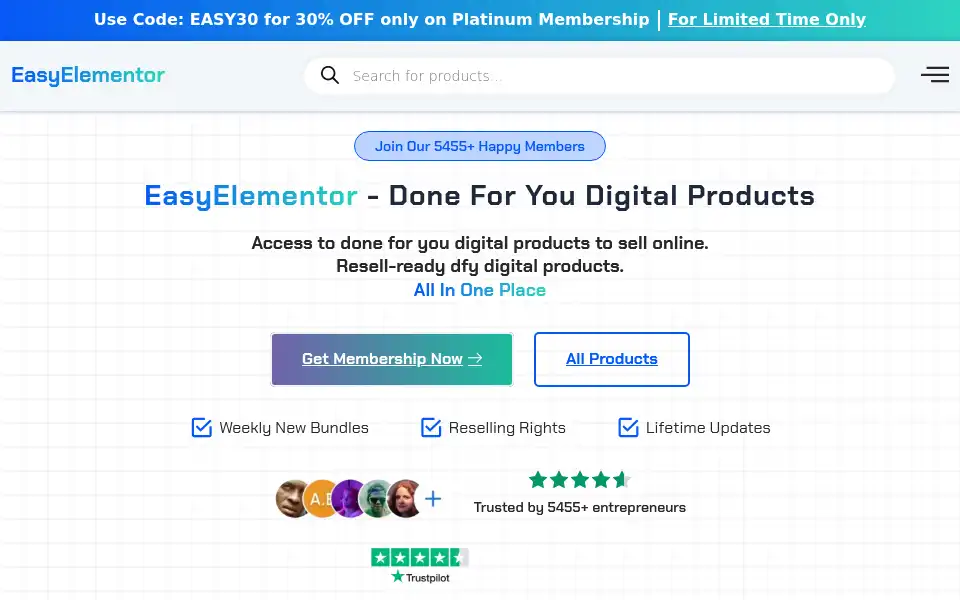 Screenshot of easyelementor.com