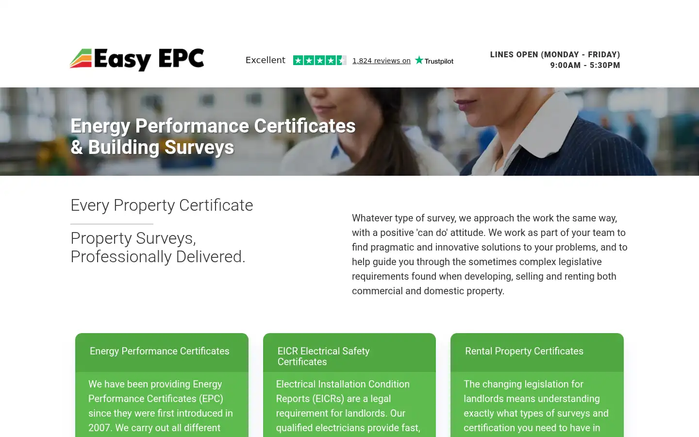 Screenshot of easyepc.org
