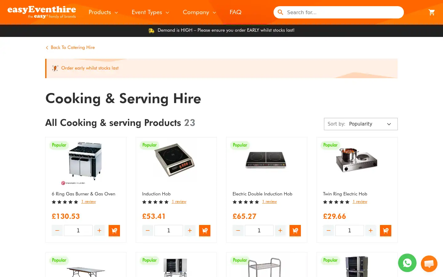 Screenshot of easyeventhireuk.com