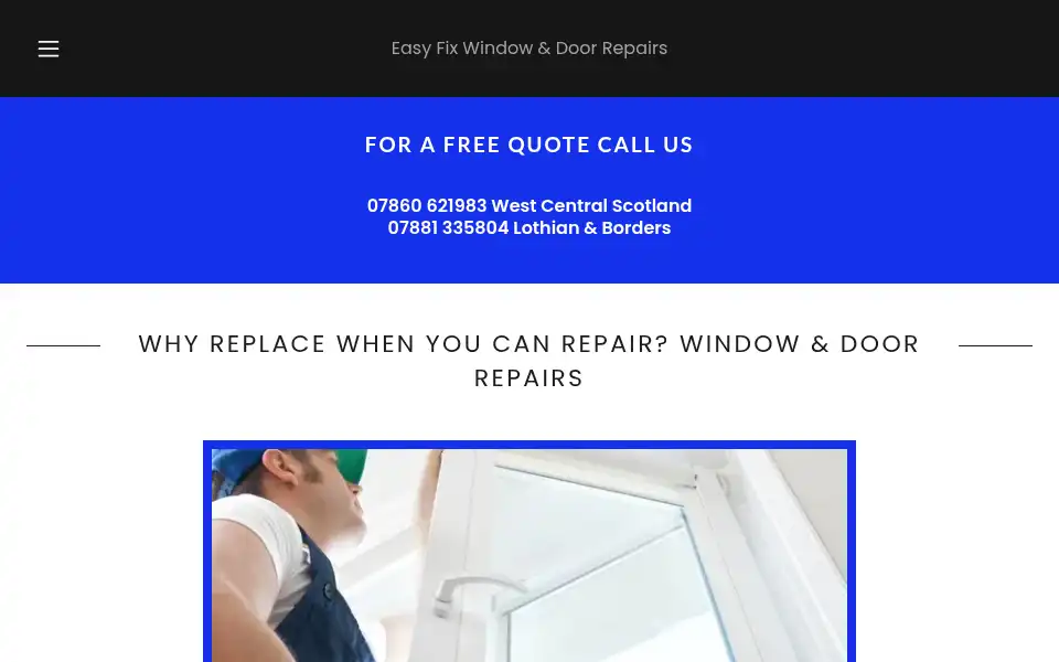 Screenshot of easyfixwindowsanddoors.co.uk