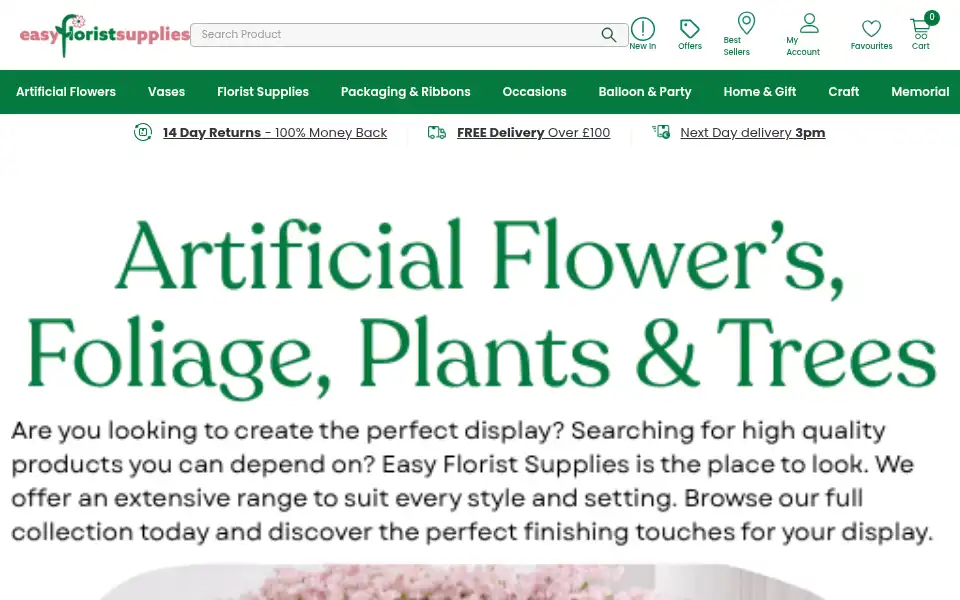 Screenshot of easyfloristsupplies.co.uk