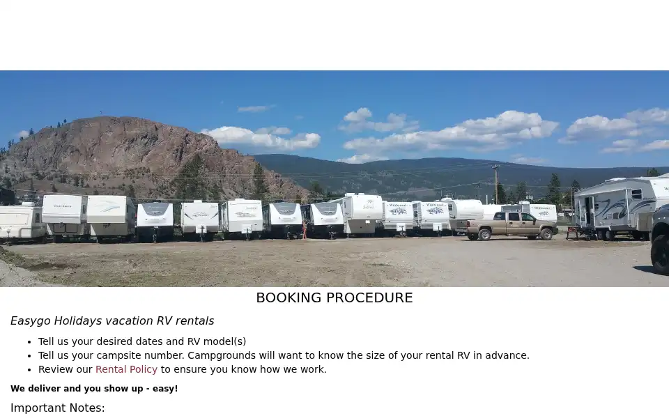 Screenshot of easygoholidays.ca