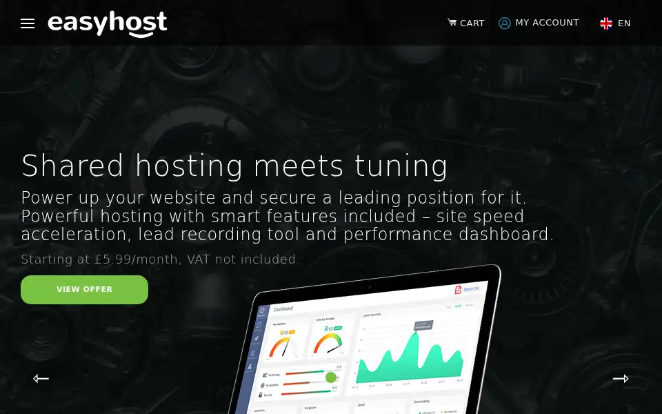 Screenshot of easyhost.com