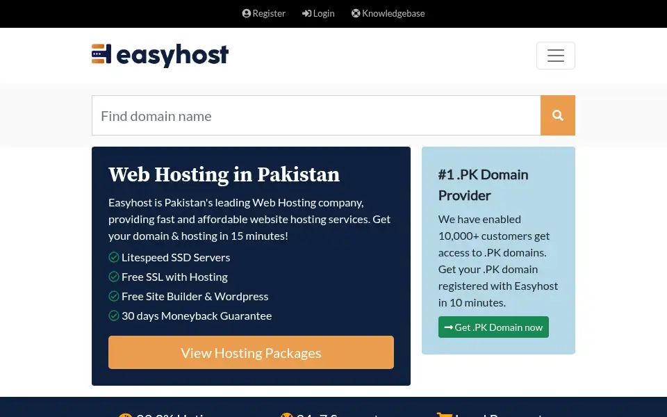 Screenshot of easyhost.pk