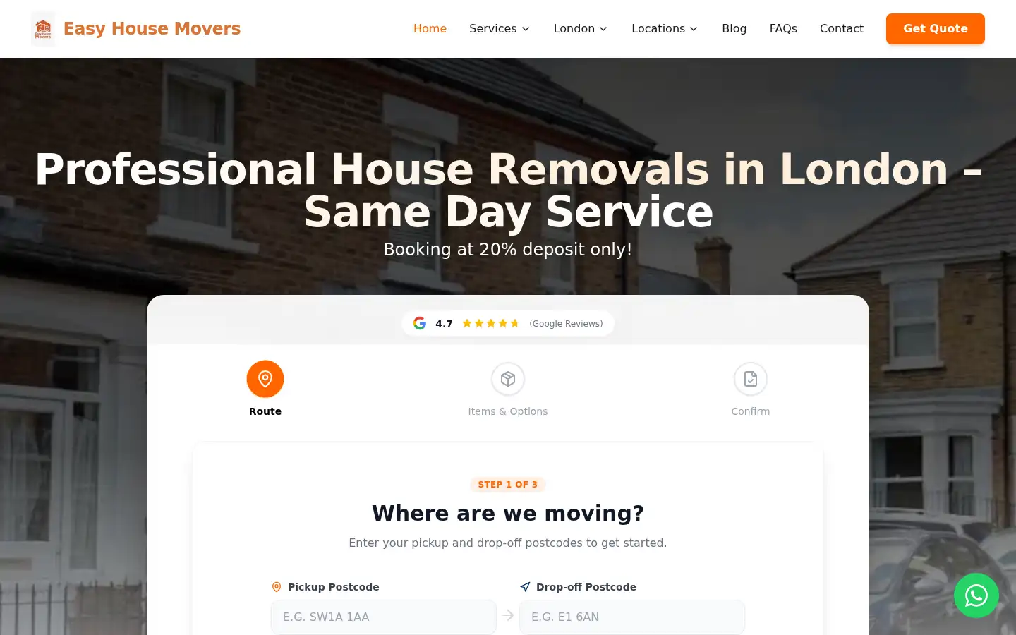 Screenshot of easyhousemovers.co.uk