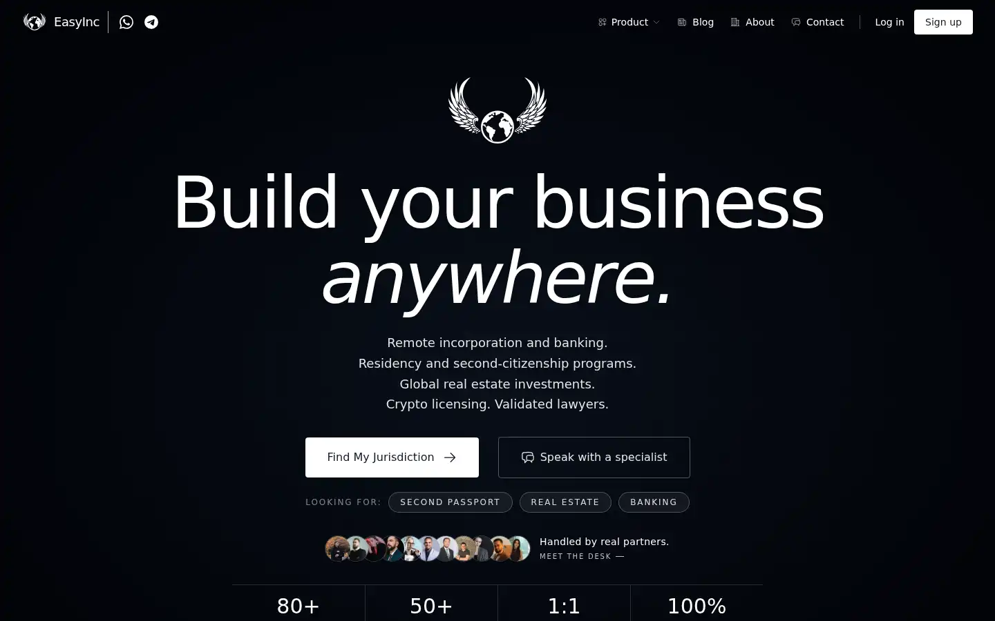 Screenshot of easyinc.org
