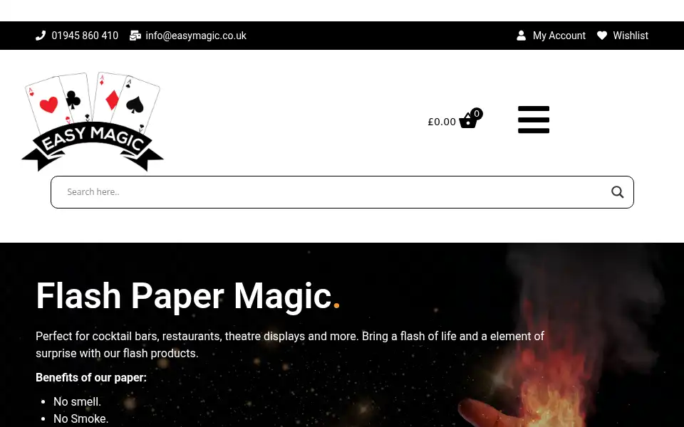 Screenshot of easymagic.co.uk
