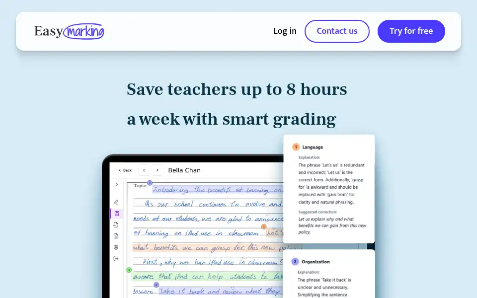 Screenshot of easymarking.ai