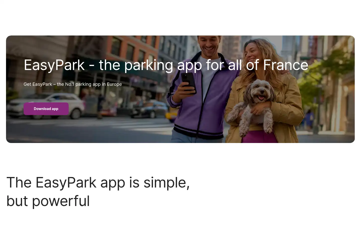 Screenshot of easypark.com