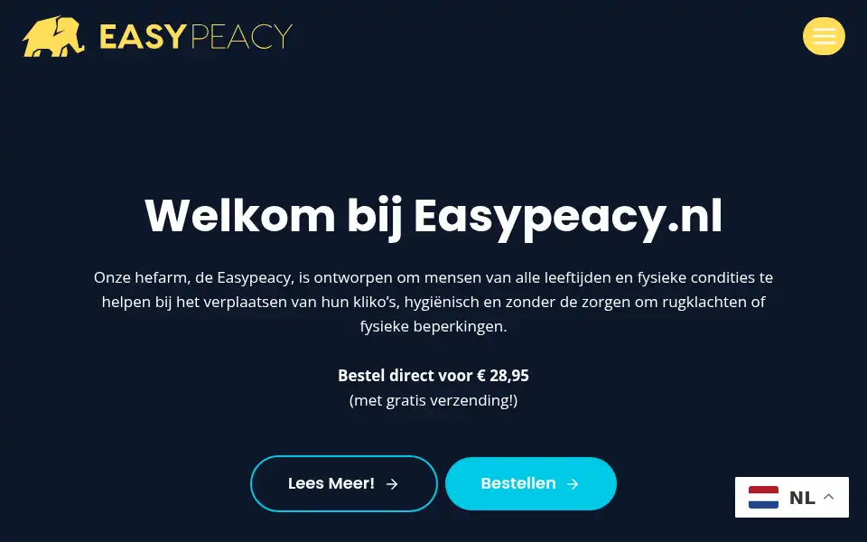 Screenshot of easypeacy.nl