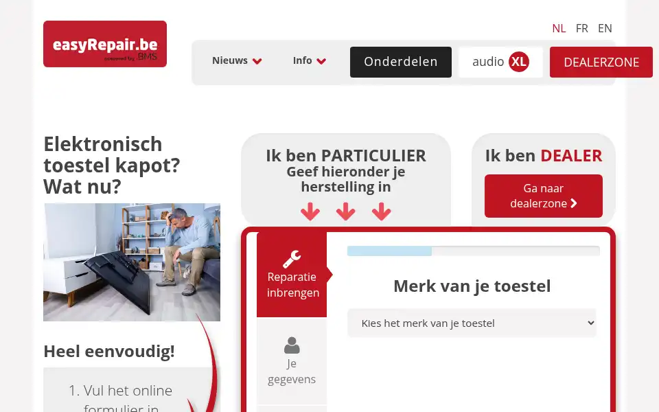 Screenshot of easyrepair.be