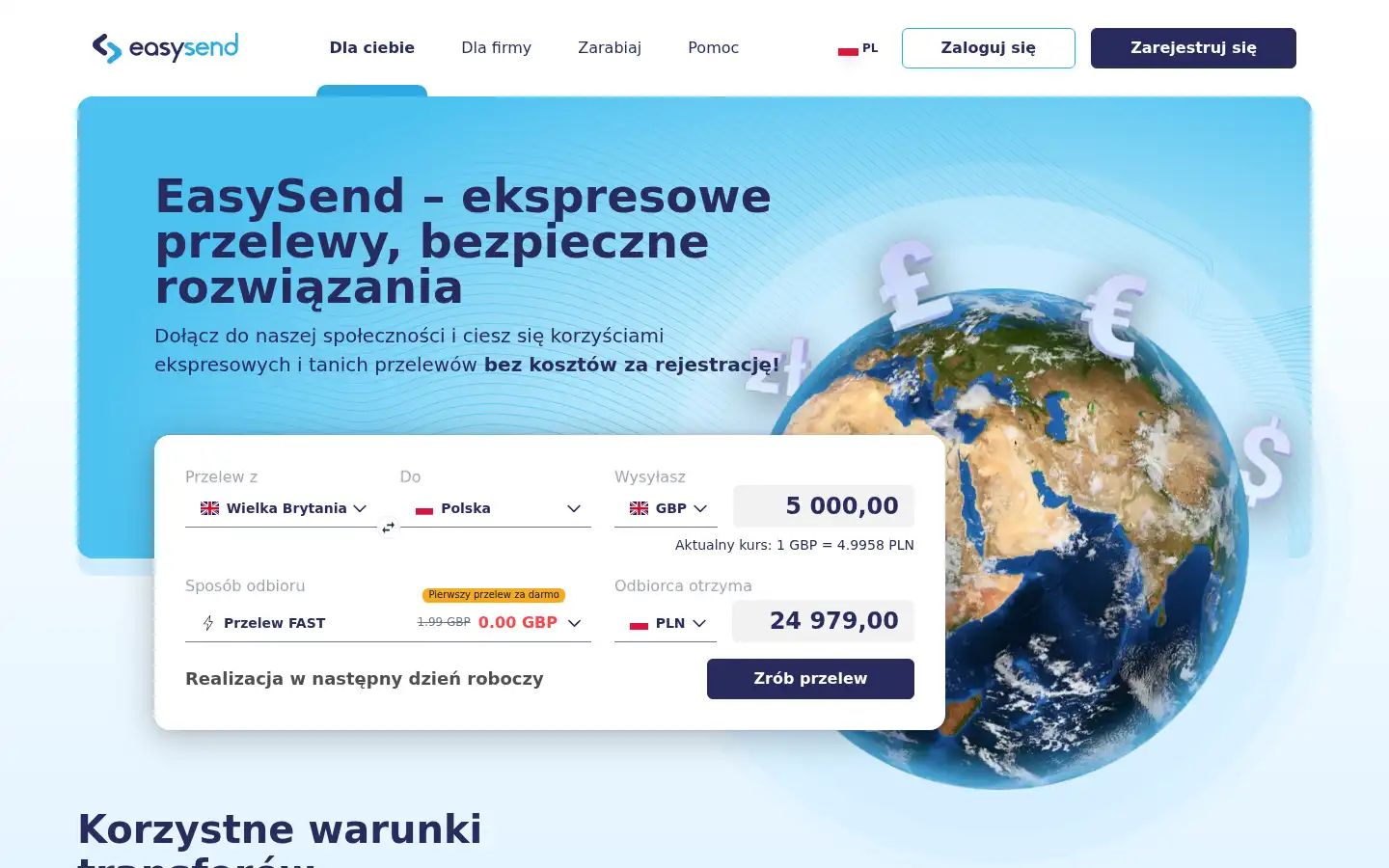 Screenshot of easysend.pl