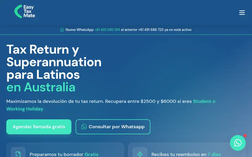 Screenshot of easytaxmate.com