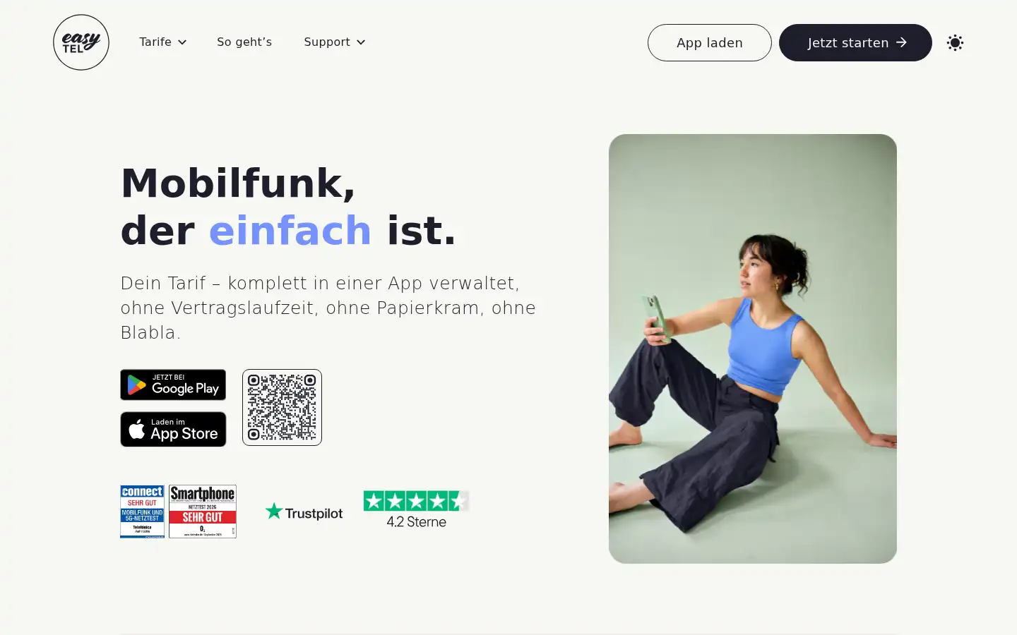 Screenshot of easytel.de