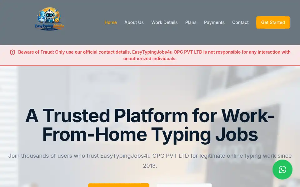 Screenshot of easytypingjobs4u.com