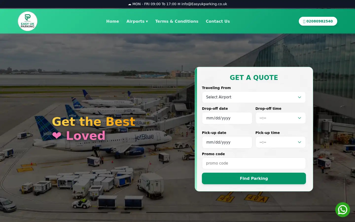 Screenshot of easyukparking.co.uk