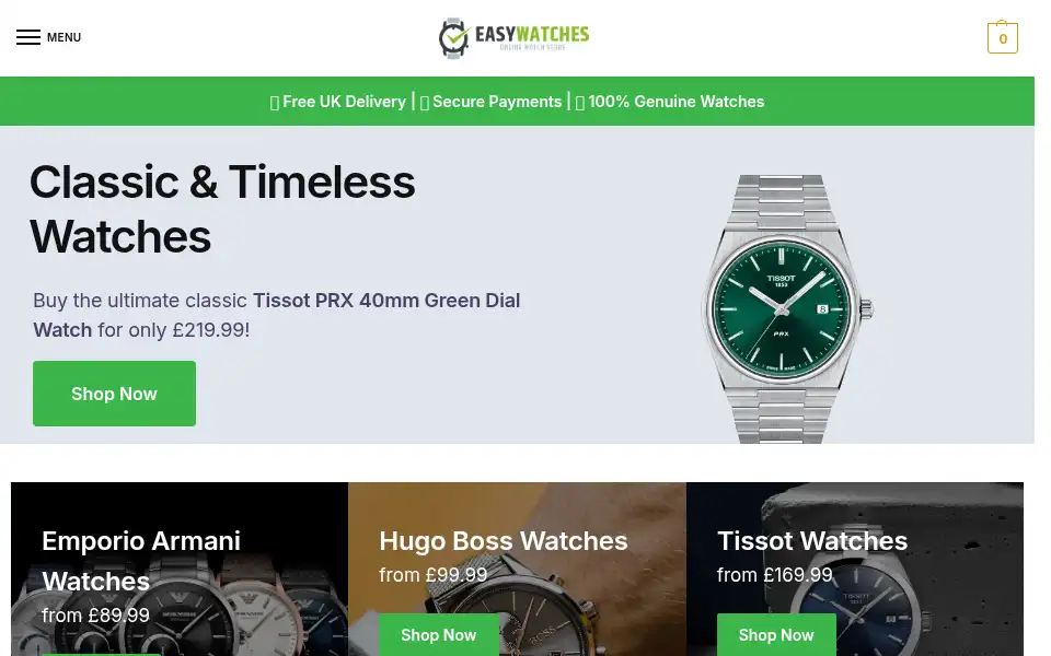 Screenshot of easywatches.co.uk